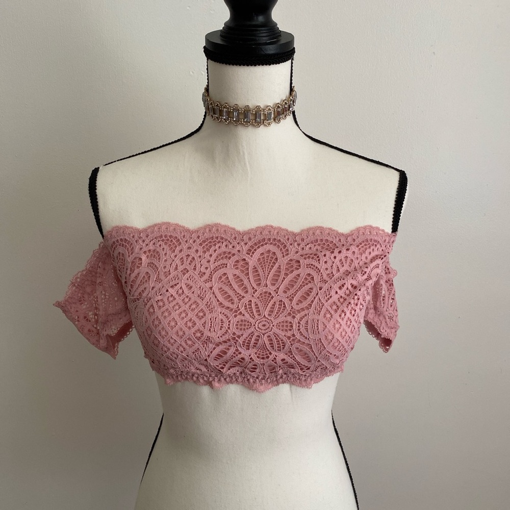 Victoria Secret off the shoulder pink bralette